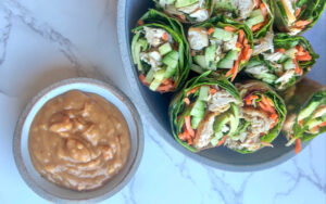Chicken Summer Rolls with Peanut Sauce