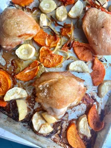 Chicken & Honey Nut Squash Sheet Pan Dinner