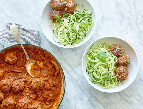 Zucchini Noodles & Meatballs