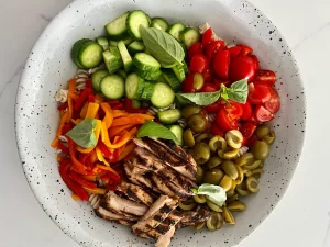 Greek Pasta Salad (gluten free!)