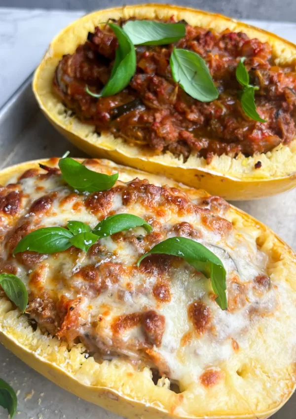 Loaded Spaghetti Squash with Meat Sauce