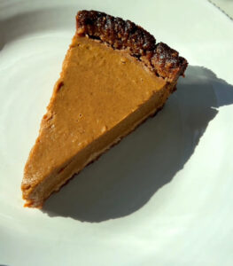 Paleo Pumpkin Pie with a Date Walnut Crust