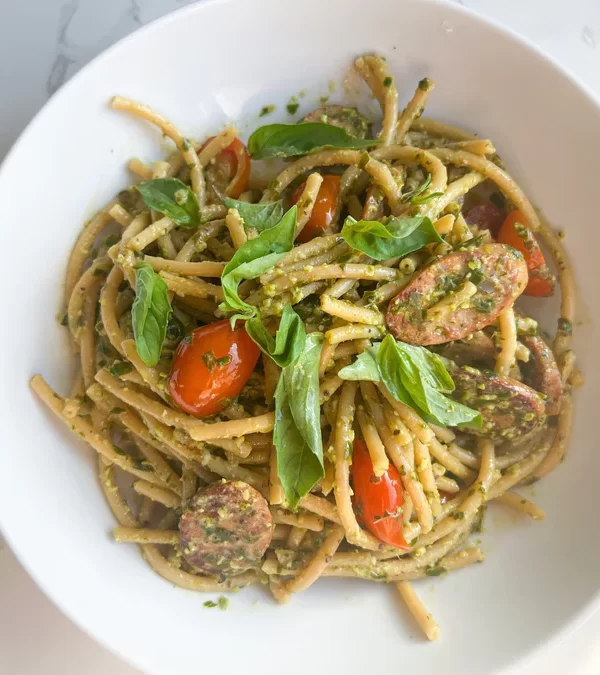 Pesto Pasta with Chicken Sausage