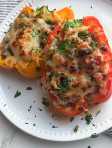 Quinoa & Ground Beef Stuffed Peppers