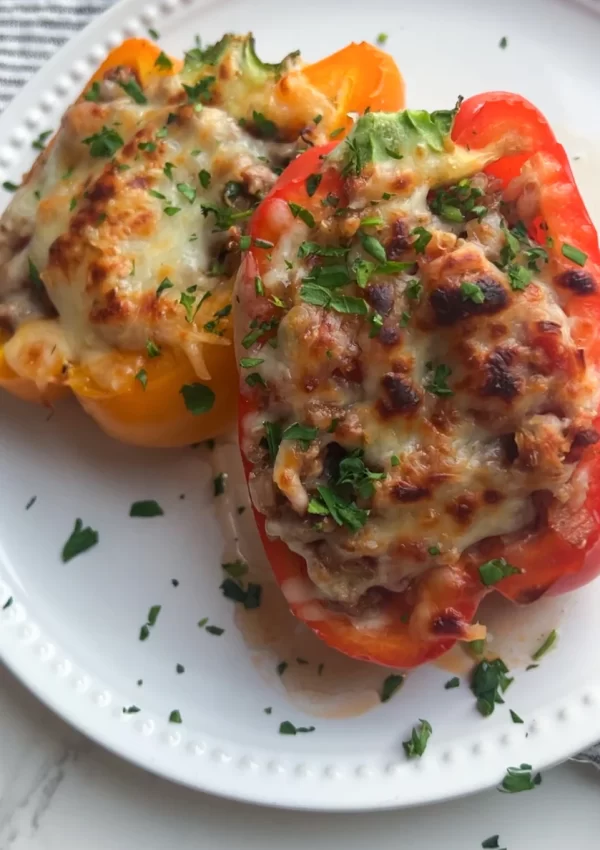 Quinoa & Ground Beef Stuffed Peppers